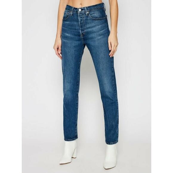 Levi’s 501 Charleston Outlasted Blue 36200-0157 Straight Leg High Rise Crop Jean - Picture 12 of 13